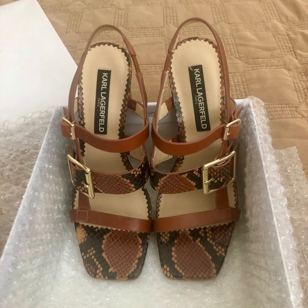 Karl Lagerfeld Python Buckle Heels - LNIB - Picture 2 of 9